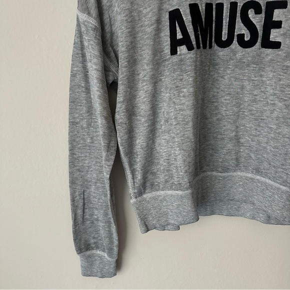 Amuse Society Logo Crewneck Sweatshirt grey Medium - Picture 3 of 8
